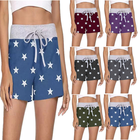 Five-Pointed Star Sports And Leisure Lace-Up Shorts