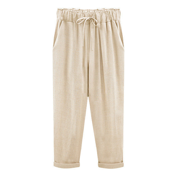 Fat Mm Loose Thin Linen Women's Trousers