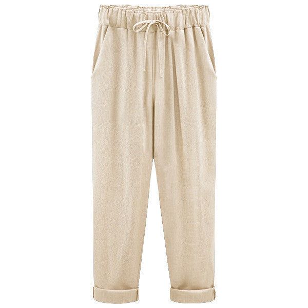 Fat Mm Loose Thin Linen Women's Trousers