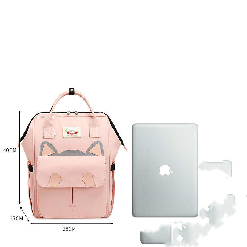 Backpack Trend Cat Ear Girl Backpack Middle School Student High School Student School Bag Large Capacity Computer Backpack