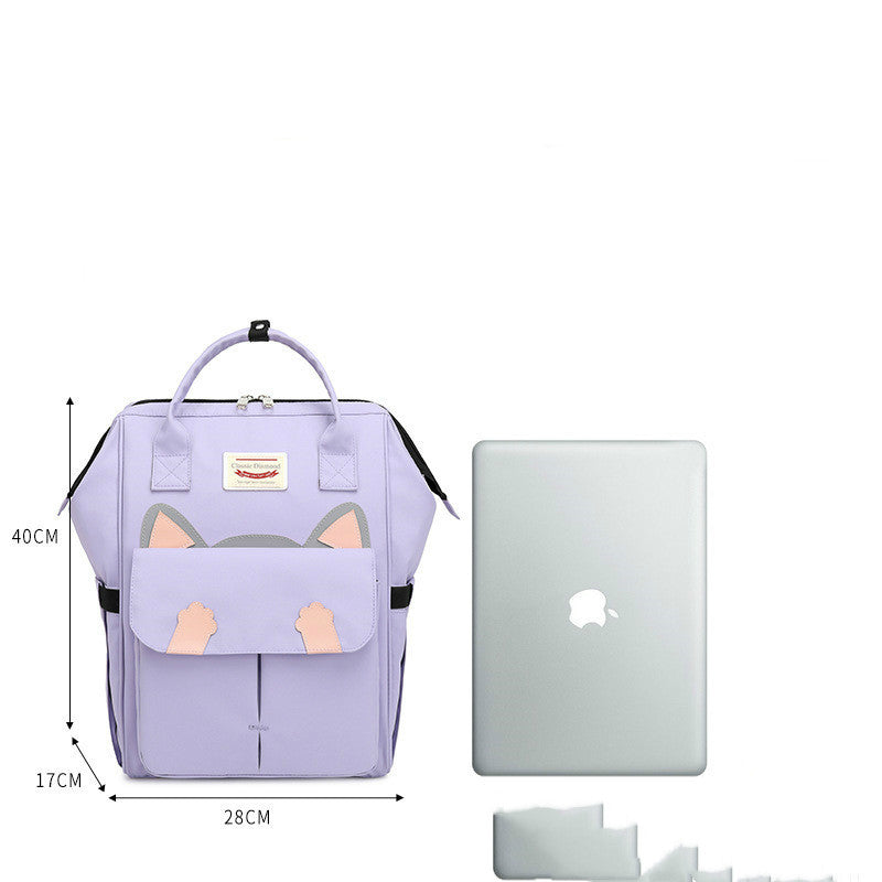 Backpack Trend Cat Ear Girl Backpack Middle School Student High School Student School Bag Large Capacity Computer Backpack