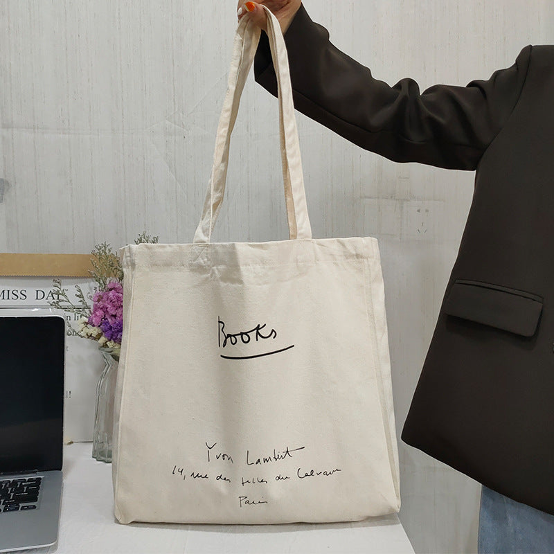 Canvas Bag Simple And Versatile Japanese And Korean One Shoulder Portable Schoolbag