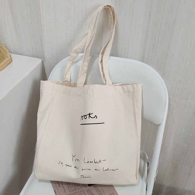 Canvas Bag Simple And Versatile Japanese And Korean One Shoulder Portable Schoolbag