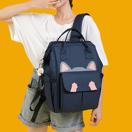 Backpack Trend Cat Ear Girl Backpack Middle School Student High School Student School Bag Large Capacity Computer Backpack