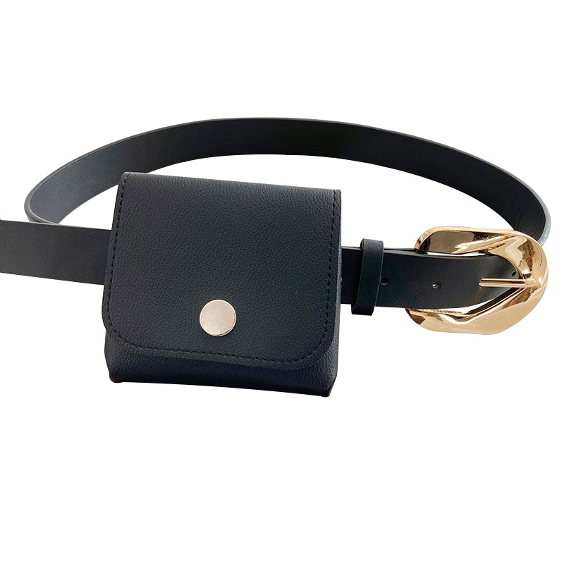 Women's Belt Decoration With Suit Coat Dress Black Waist Bag