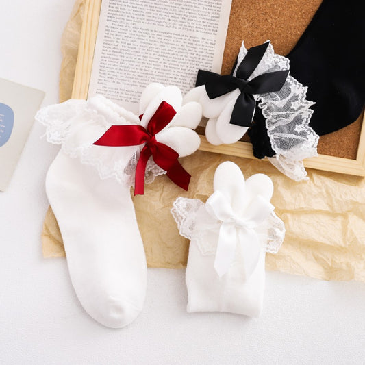 Women'S Japanese Bow Lace Socks