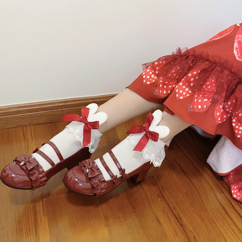 Women'S Japanese Bow Lace Socks