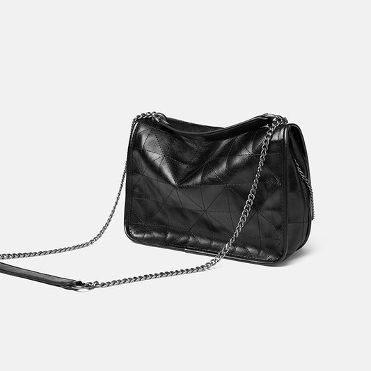 Crossbodytaske til kvinder, sort skuldertaske med kæde, crossbodytaske til kvinder