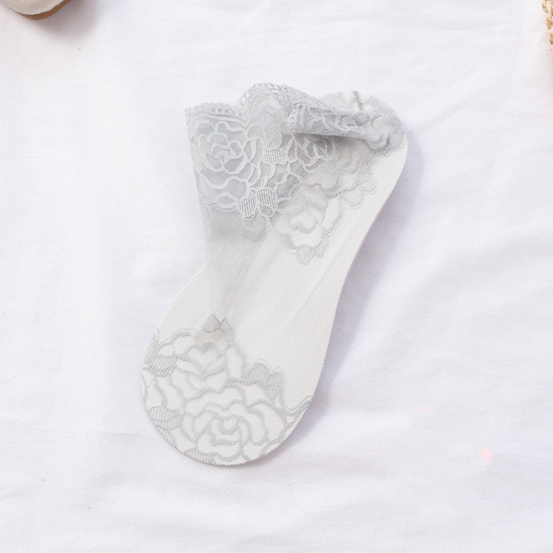 Spring And Autumn Thin Section Hollow Breathable Low State Short Tube Korean Version