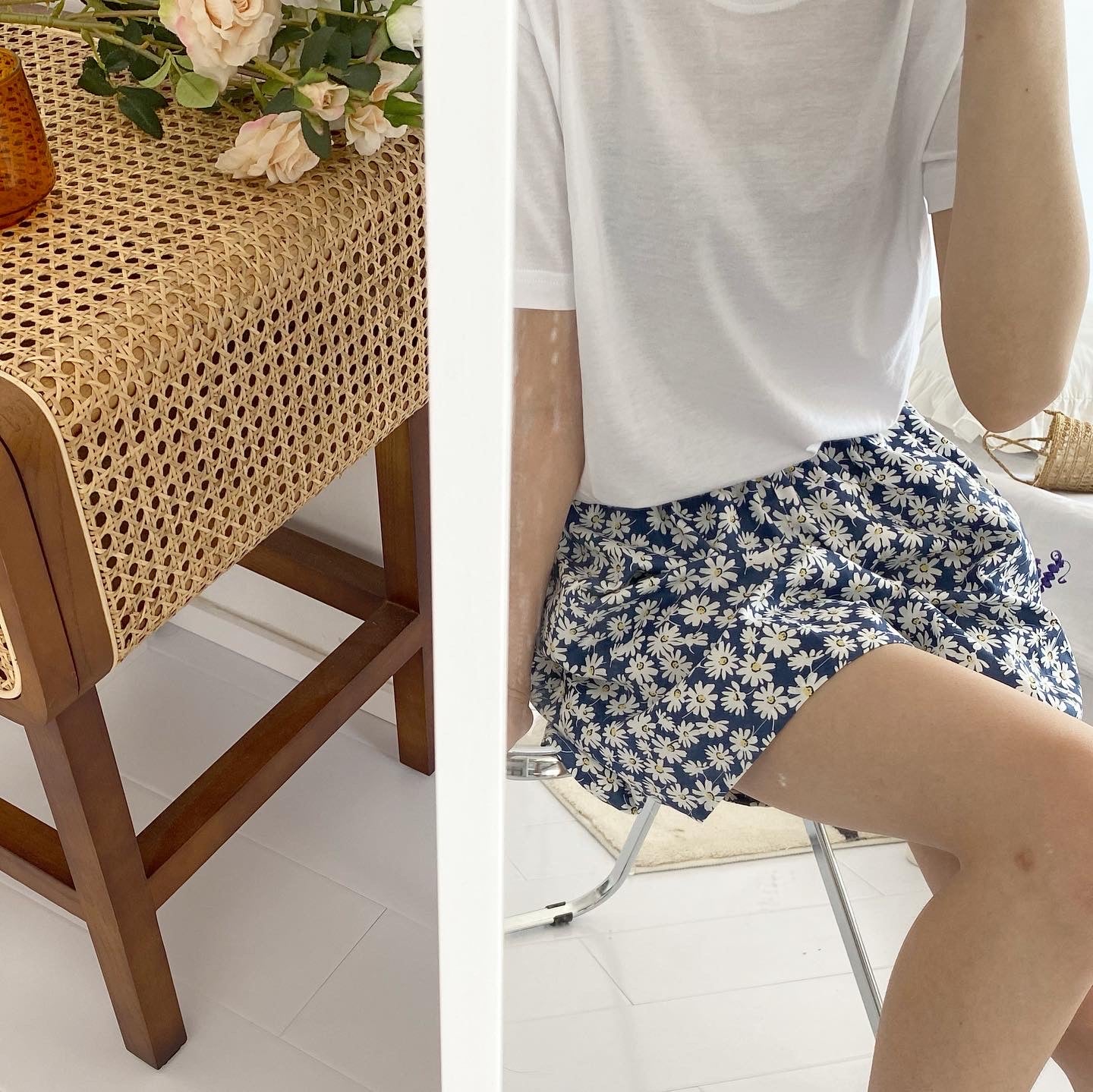 Home Shorts Pajama Pants Daisy Small Floral