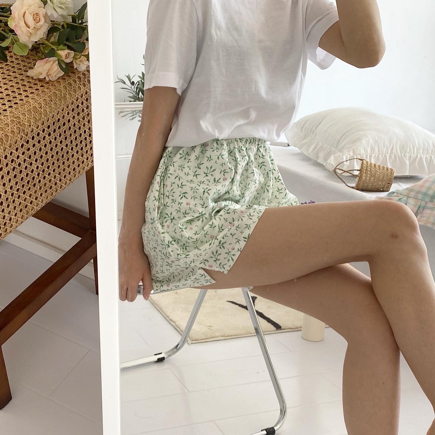 Home Shorts Pajama Pants Daisy Small Floral