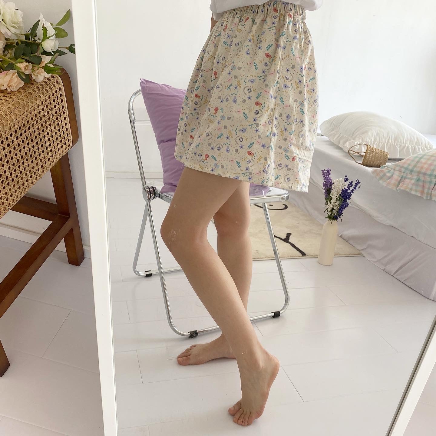 Home Shorts Pajama Pants Daisy Small Floral