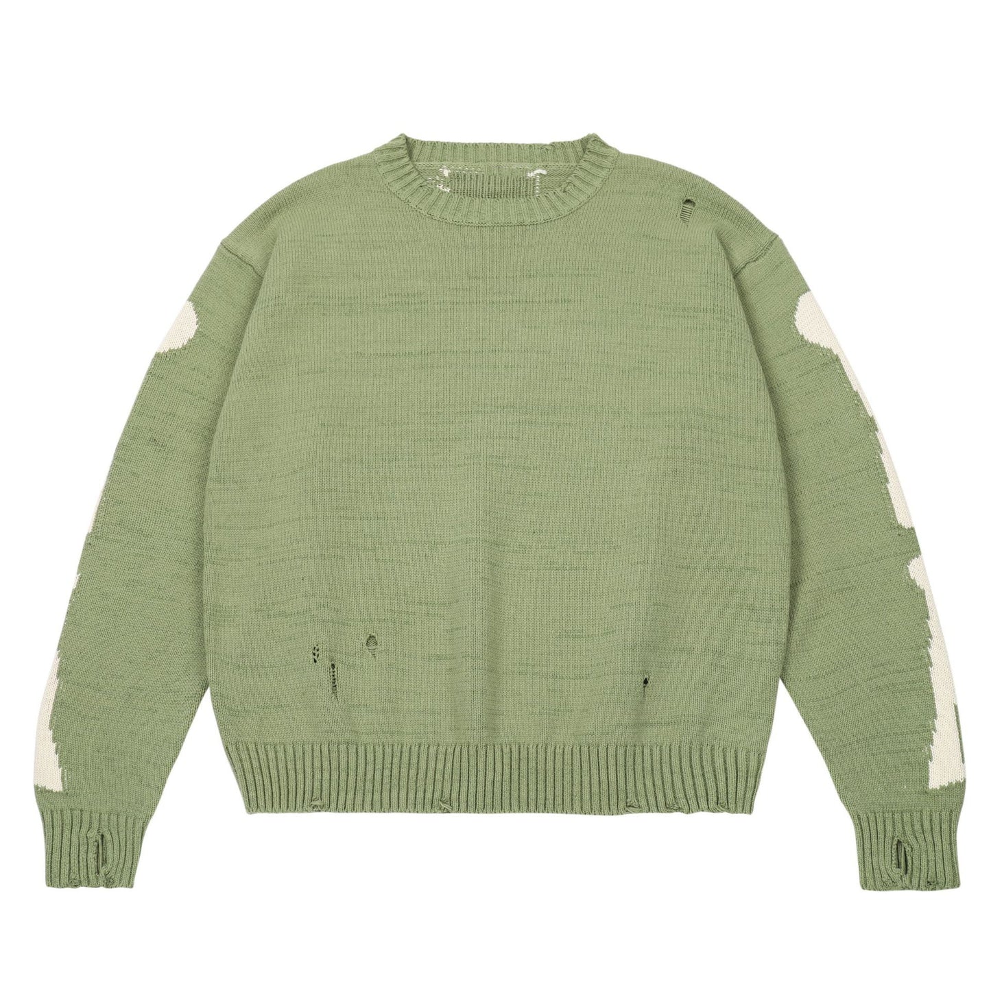 Loose Skull Jacquard Knit Pullover Long Sleeve Sweater