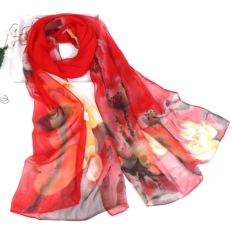 Spring And Autumn Ladies Pastoral Scarf Thin