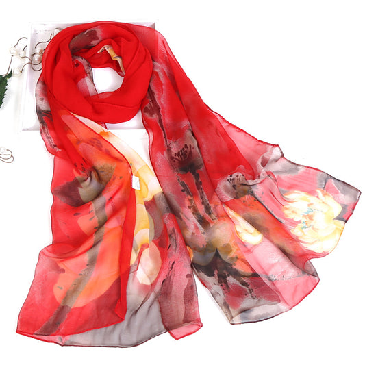Spring And Autumn Ladies Pastoral Scarf Thin