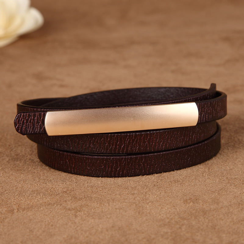 Women's Belt All-match Thin Belt Jeans Short