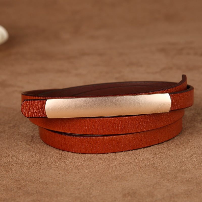 Women's Belt All-match Thin Belt Jeans Short