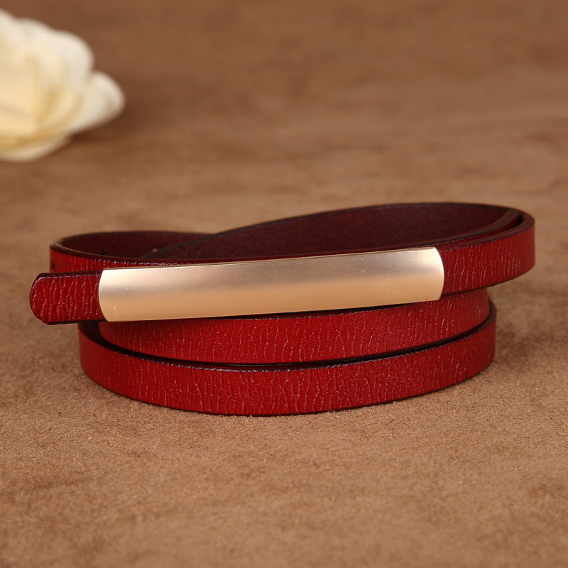Women's Belt All-match Thin Belt Jeans Short