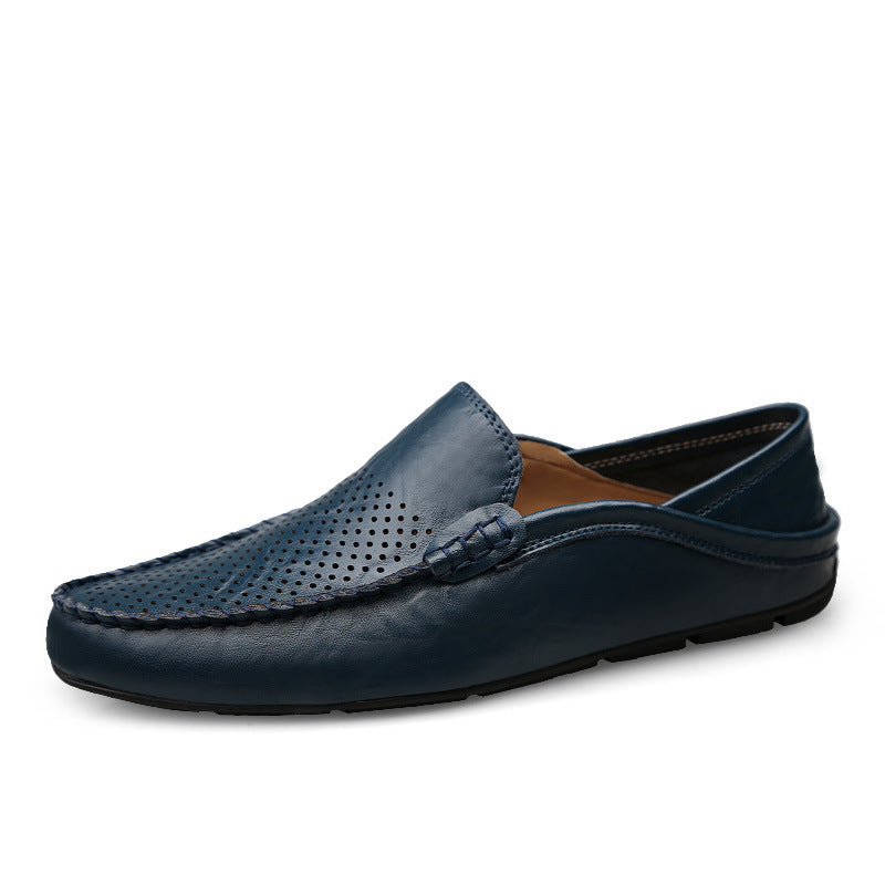 Lvkong Breathable Large Size Casual Shoes Cowhide Leather Shoes