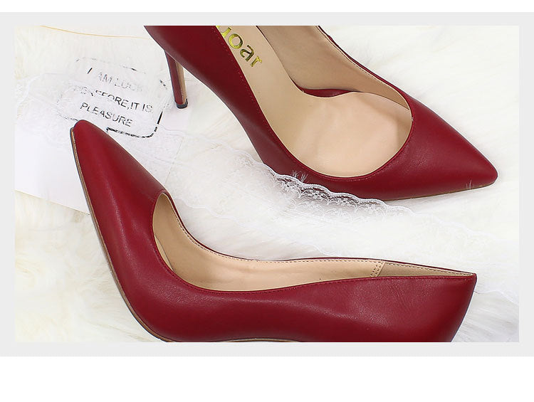 High Heels Women's Shallow Mouth Stiletto High-heeled Large Size