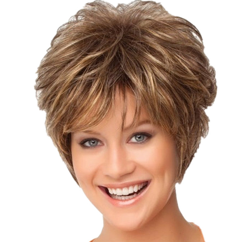 Wig Female Short Curly Hair Short Hair Lady Fluffy Natural