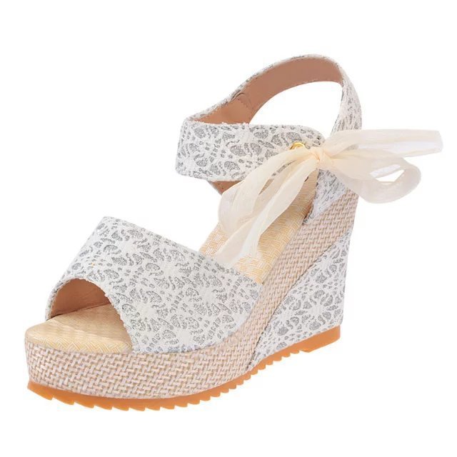 New High Heeled Sandals Women's Thick Soled Wedge Bow Knot Women's Sandals