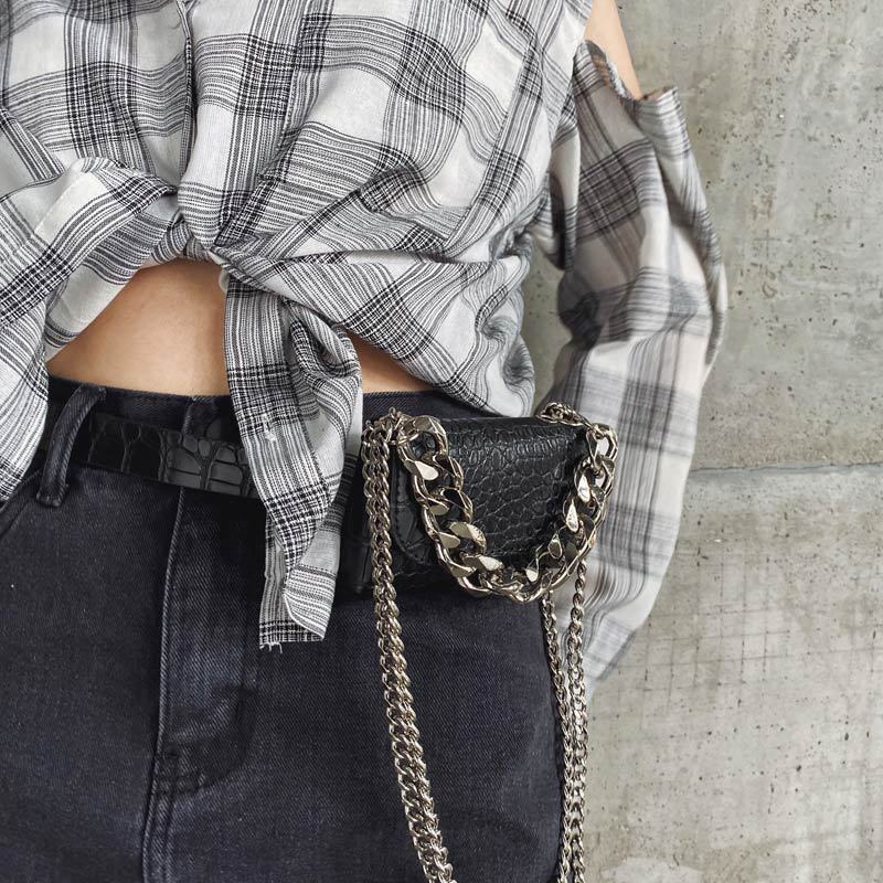 Mini Lipstick Bag Female Thick Chain Waist Bag New Trendy Messenger Change Chest Bag Ins Mini Bag