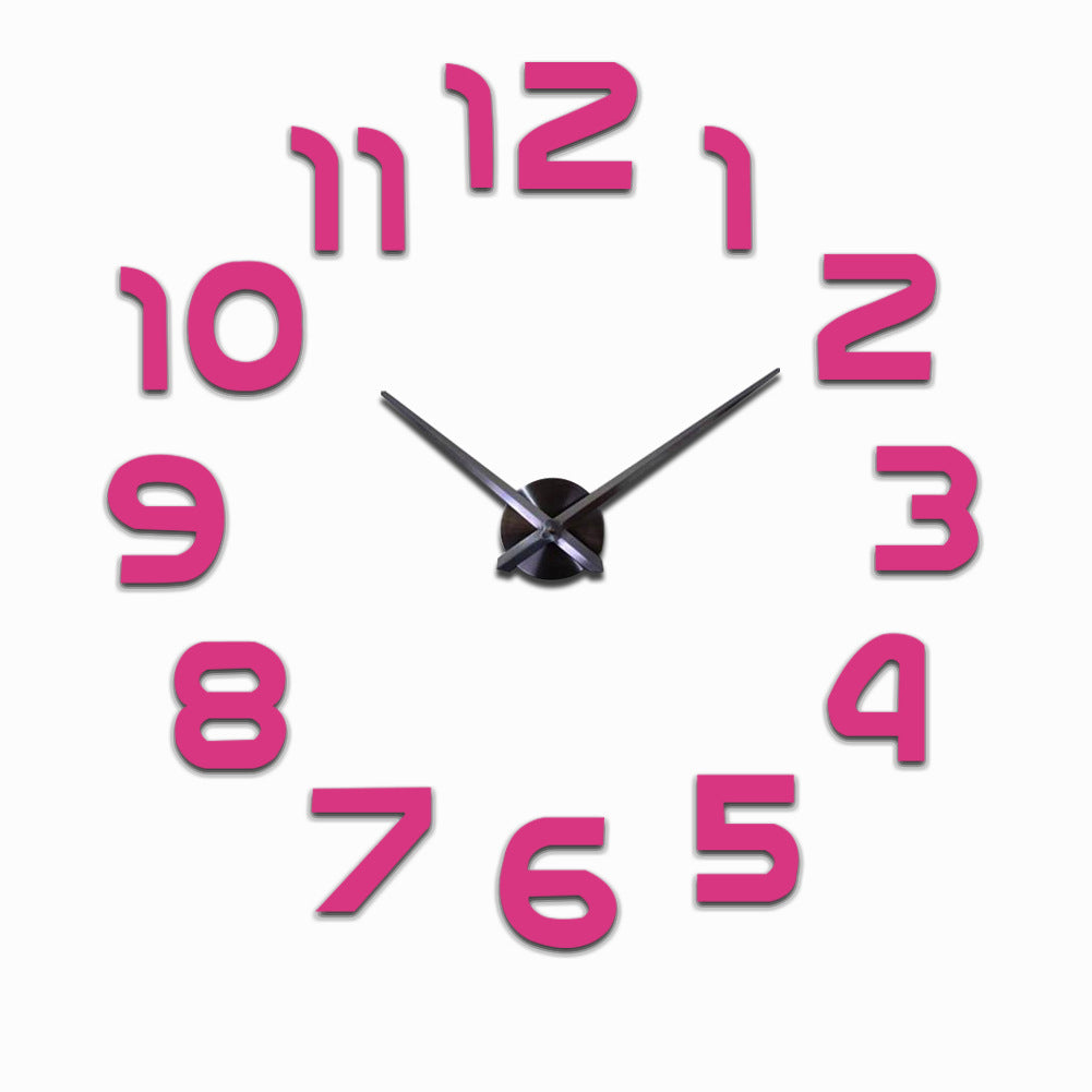 Creative Diy Wall Clock Personality Art 3D Mirror Wall Clock