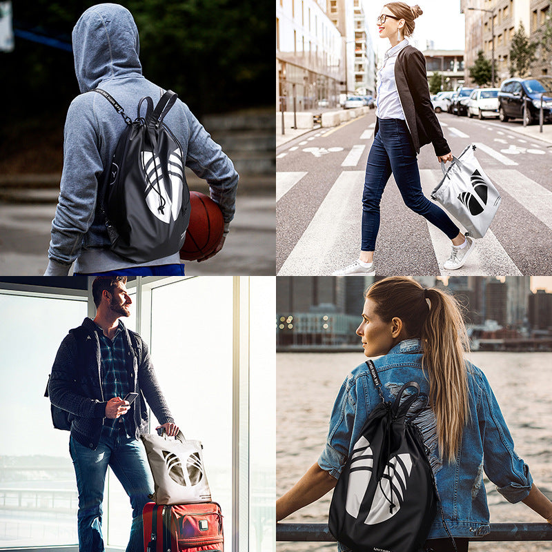 YIPINU Drawstring Pocket Men's Drawstring Backpack Sports Gym Bag