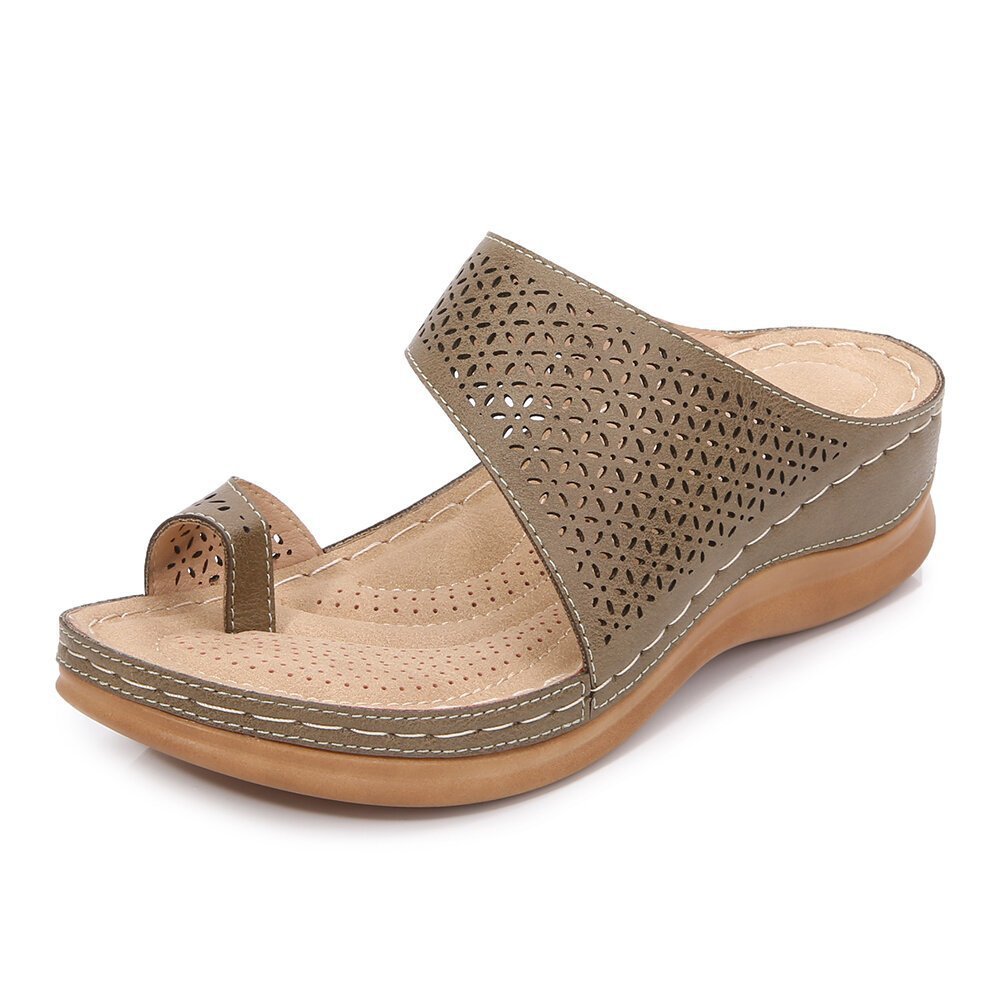 Bohemian Hollow Wedge Sandals Platform Flip Flops
