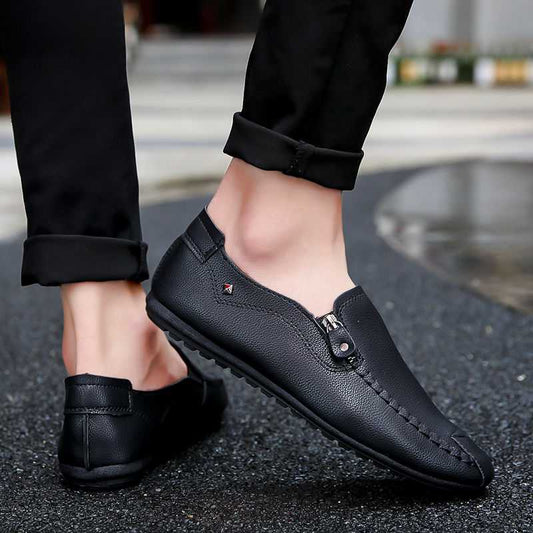 Boys No Shoelaces Pointed Toe Acne Peas Shoes Yellow Orange Lazy Single Thin Moccasins Rest Scoop Shoes