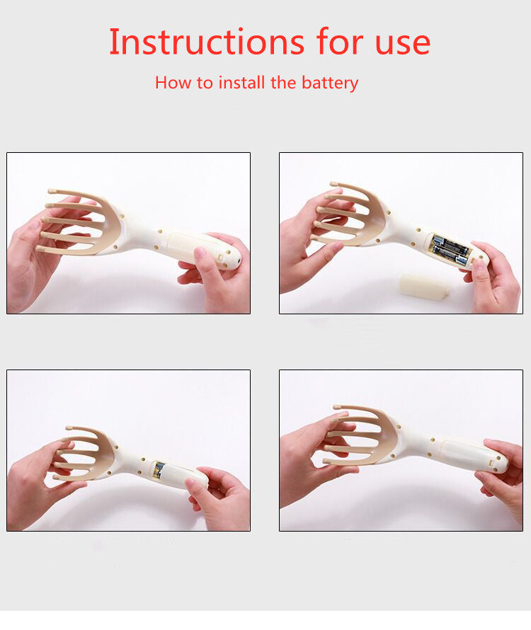 Golden Finger Fempklo Massageapparat Multifunktionelt Batteri USB Massageapparat Til at Lette Træthed Mini Hovedmassageapparat