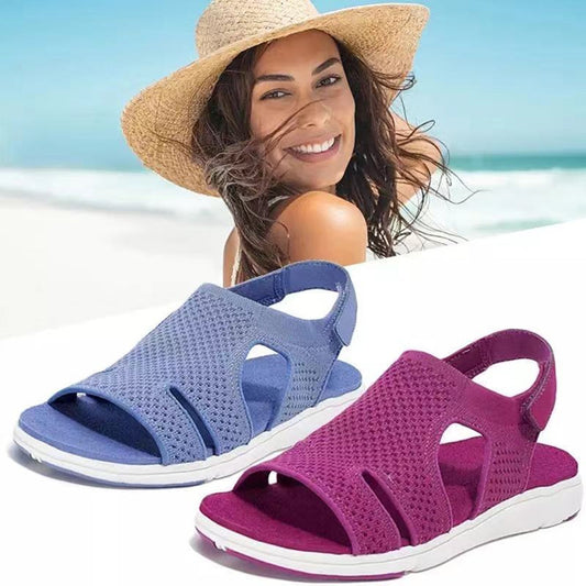 Nye bløde og komfortable damesandaler, åndbar overdel i mesh, justerbar krydsrem, sandaler