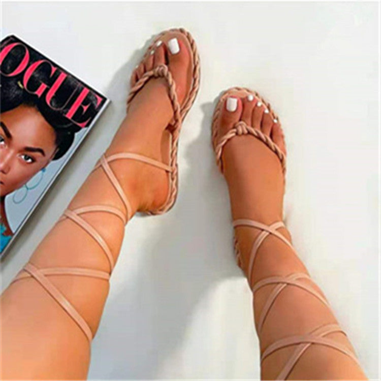 Flat foot ring strap sexy ladies beach casual sandals and slippers