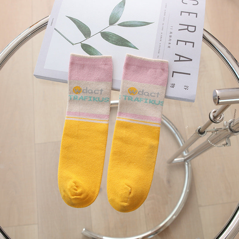 Cartoon Striped Socks Korean Style