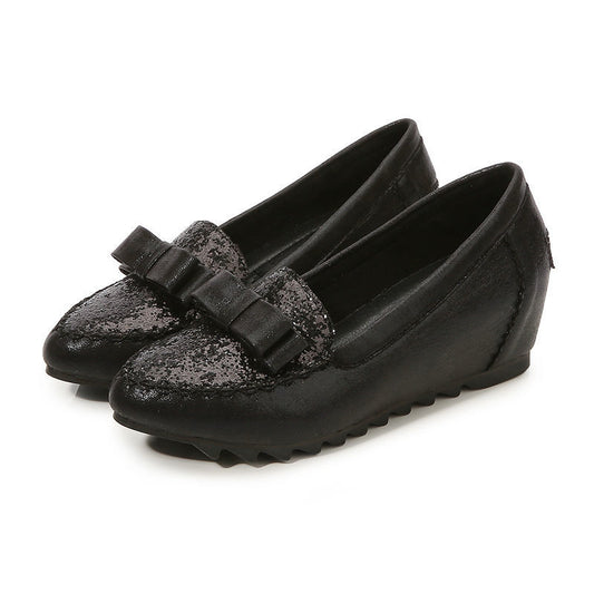 Womens Pumps Pointed Toe Wedge T Strap Buckle Casual Ladies Shoes Breathable Hollow Out
