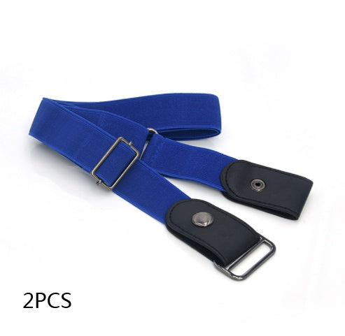 Adjustable Leather Elastic Belt Simple Elastic Invisible Belt All-Match Slim Lazy Belt