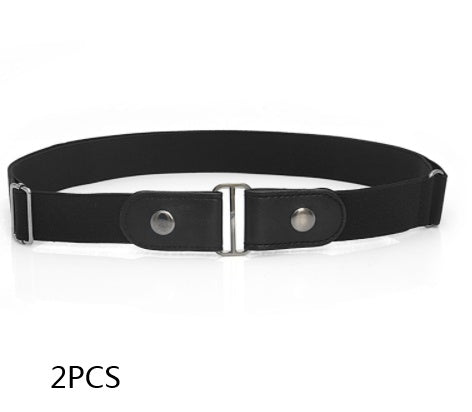 Adjustable Leather Elastic Belt Simple Elastic Invisible Belt All-Match Slim Lazy Belt