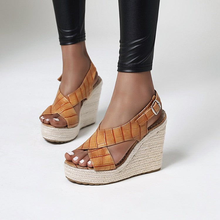 Simple Wedge Belt Buckle Sandals