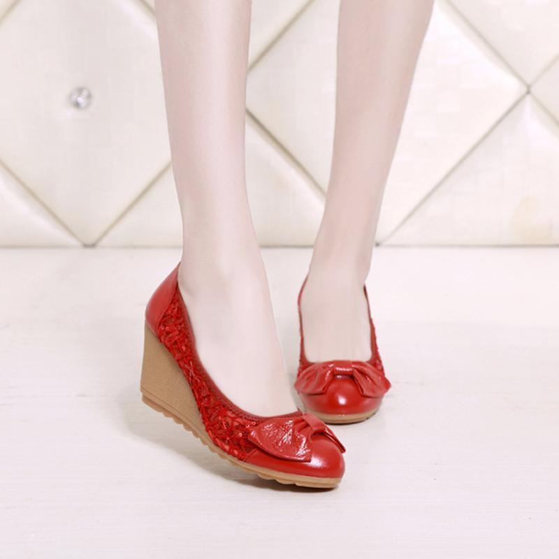 Style Slope Heel Thick-soled Heightening Sandals Breathable Hollow Flat Soft Bottom Hole Shoes