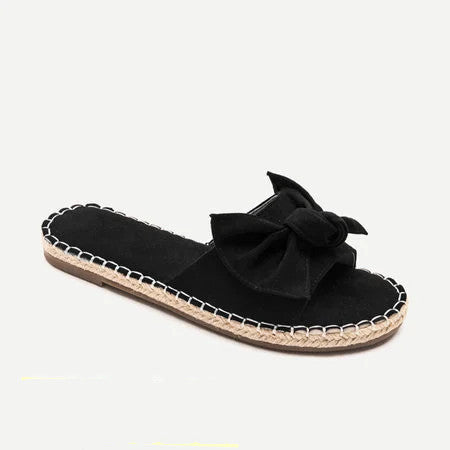 Large Size Hemp Rope Bowknot Slippers Women