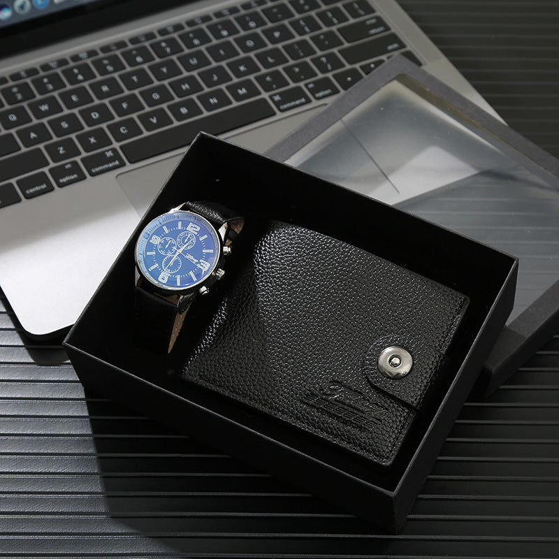 Men's Luxury Watch Gift Set Pen Wallet Quartz Watch