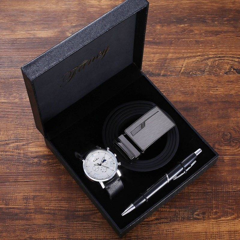 Men's Luxury Watch Gift Set Pen Wallet Quartz Watch