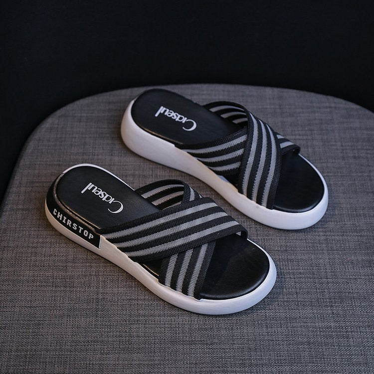 Cross Flip-Flops Platform Sandals And Slippers