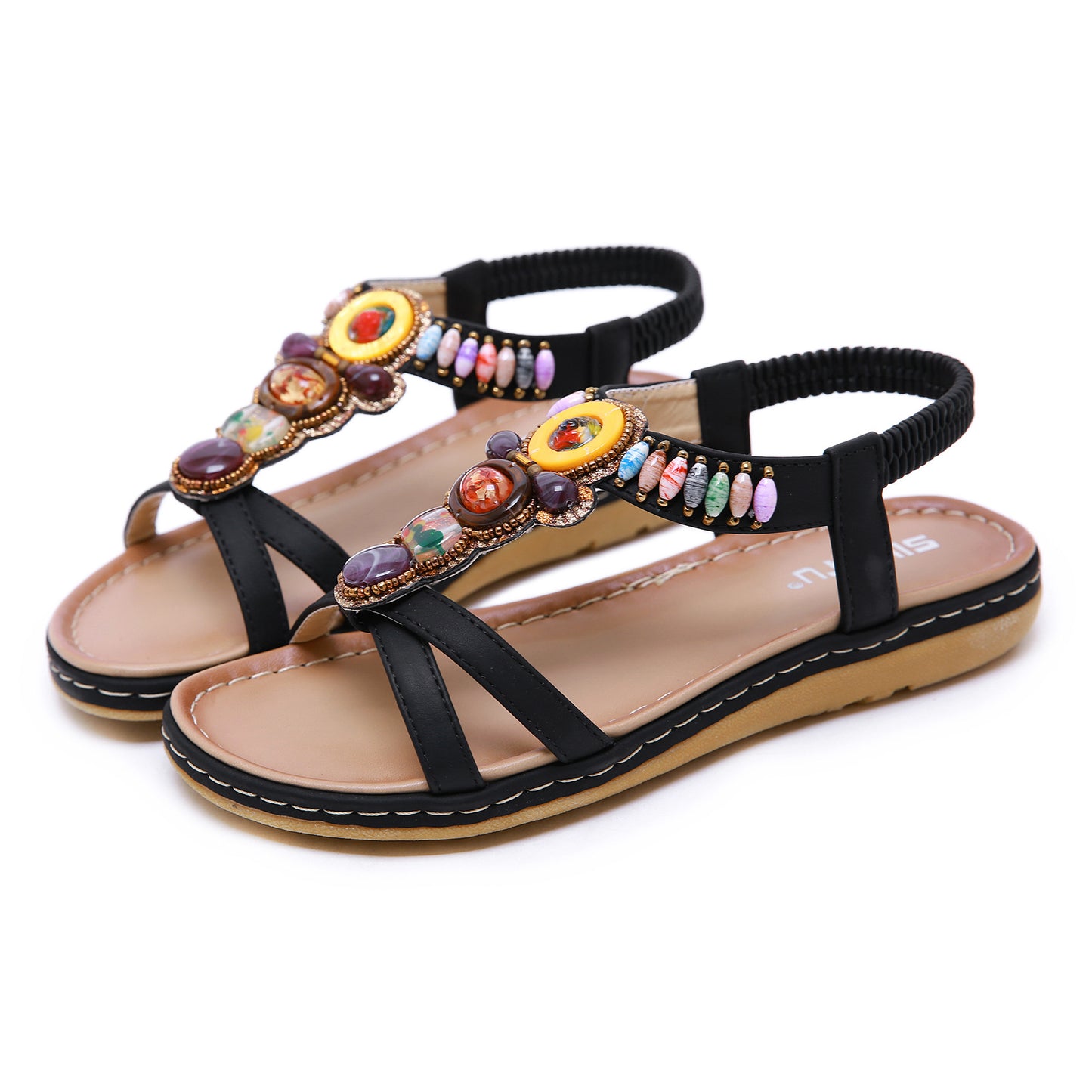 Retro Beaded Holiday Beach Flats