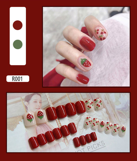 24 Pieces Of Wearable Nail Patches, Wearable Nail Pieces, Frosted Nail Art