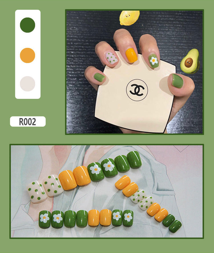 24 Pieces Of Wearable Nail Patches, Wearable Nail Pieces, Frosted Nail Art