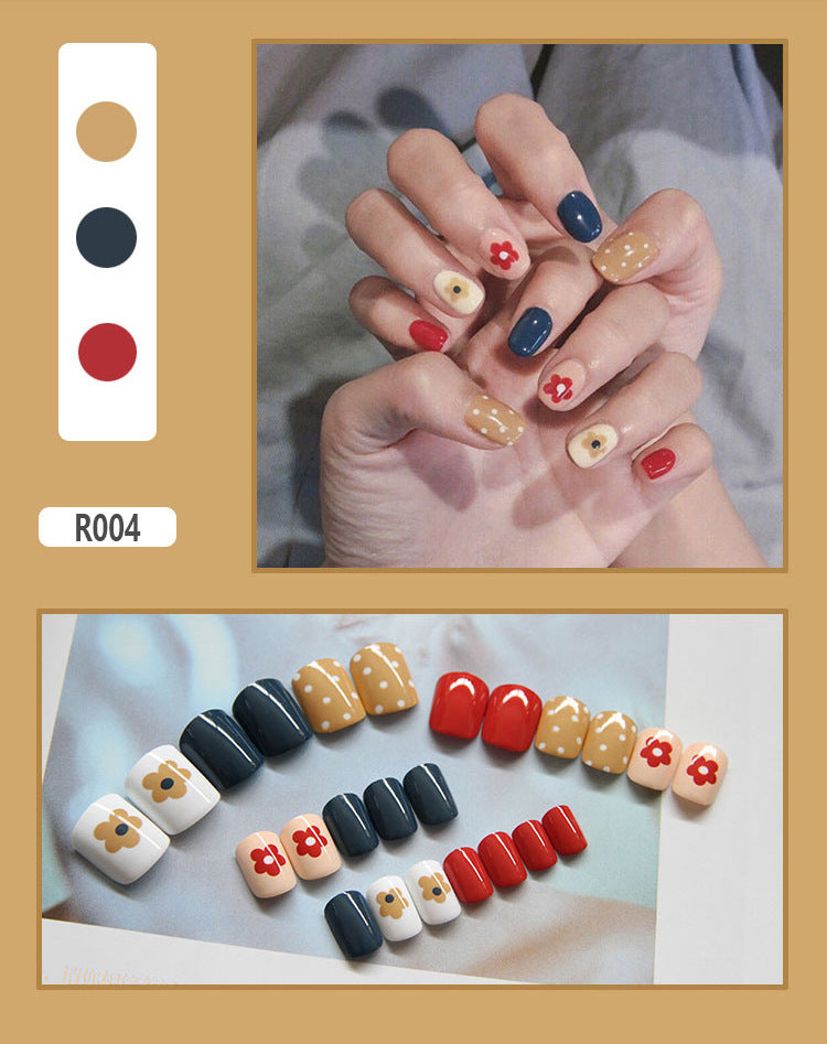 24 Pieces Of Wearable Nail Patches, Wearable Nail Pieces, Frosted Nail Art