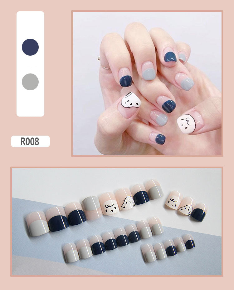 24 Pieces Of Wearable Nail Patches, Wearable Nail Pieces, Frosted Nail Art