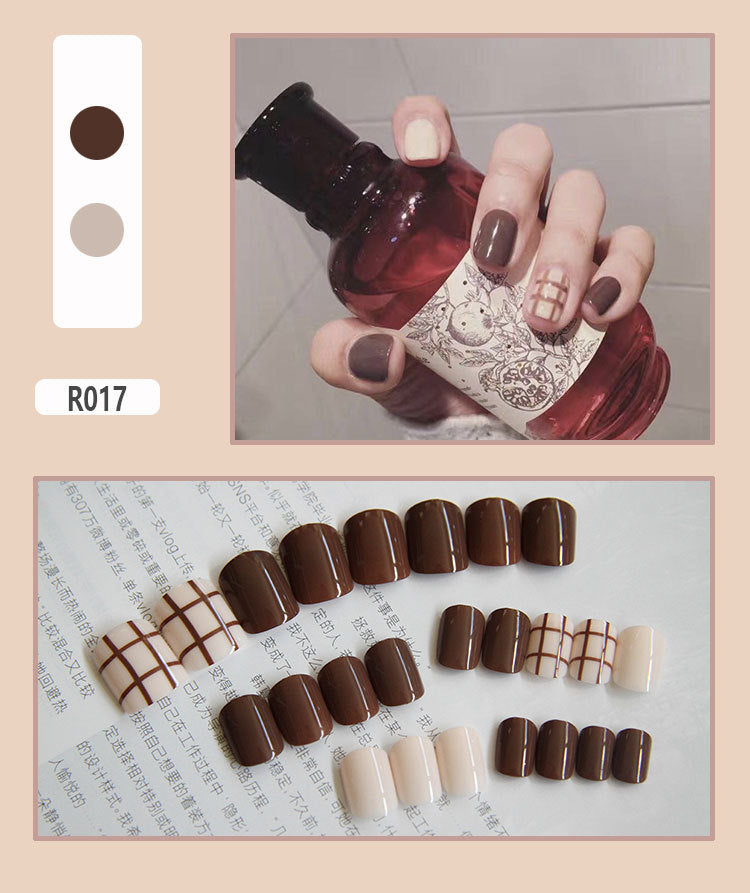 24 Pieces Of Wearable Nail Patches, Wearable Nail Pieces, Frosted Nail Art